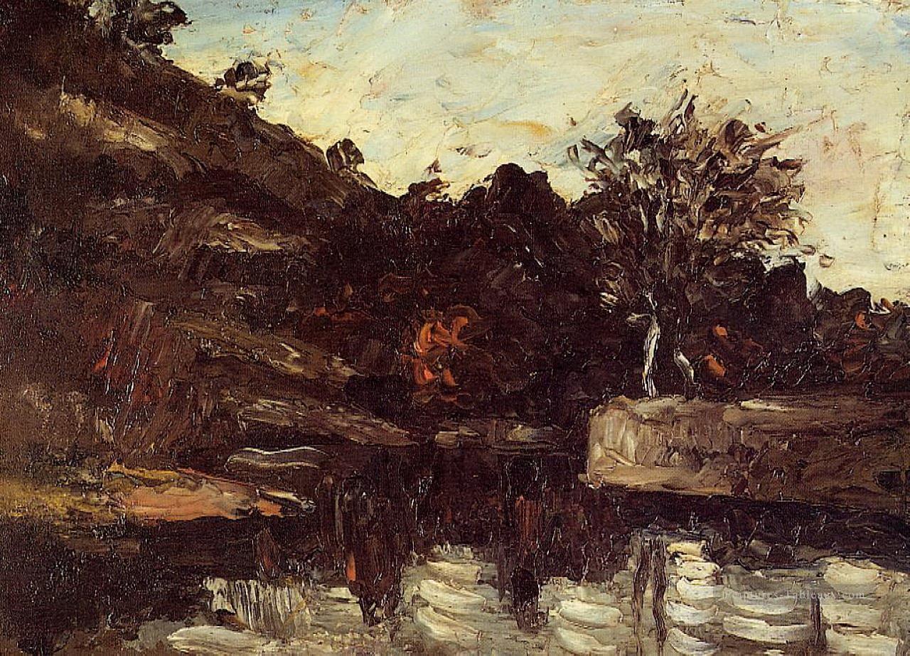 Courber dans la rivière Paul Cézanne Peintures à l'huile